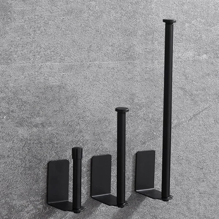 Adhesive Stainless Steel Paper Towel & Toilet Roll Holder — Black or Silver (S/M/L)