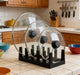6-Compartment Pot Lid Organiser – Space-Saving Plastic Kitchen Rack (Grey/Black)
