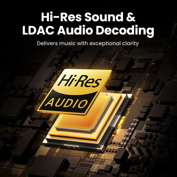 UGREEN MAX5C Trådlösa Brusreducerande Bluetooth Hörlurar - 43dB Hybrid Aktiv Brusreducering, Hi-Res LDAC, 75H Spatial Audio Headset Hörlurar - Idealisk för brusfri och långvarig ljudupplevelse.