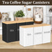 3‑Piece Coffee, Tea & Sugar Canister Set — Stainless Steel with Airtight Bamboo Lids