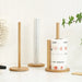 Bamboo Paper Towel Holder – Vertical Anti-Skid Tissue Stand for Kitchen & Home