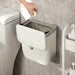Space-Saving Wall-Mounted Kitchen Bin — Durable Plastic, White or Yellow