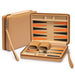 Travel Chess & Backgammon Set with Acrylic Pieces in Leather Case, 25 x 19 x 6 cm