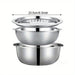 3-Piece Stainless Steel Mixing Bowl Set — Grater, Strainer & Drain for Food Prep