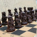 Retro Resin Chess Set with Qing Dynasty 3D Pieces — 28cm (11in) Board