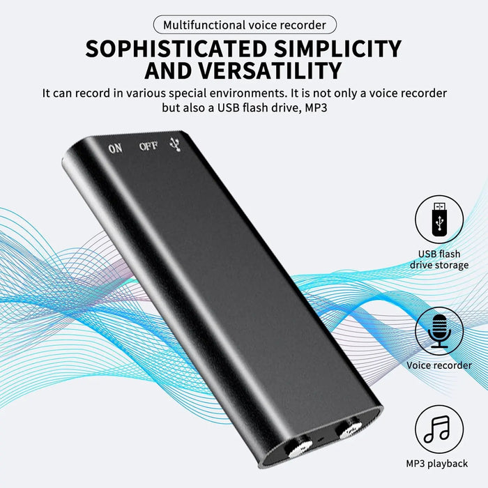 Ultra-slim Mini Voice Recorder — 4/8/16/32GB, WAV/MP3 & USB