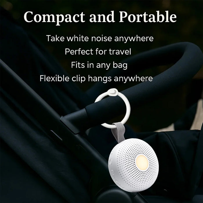 Portable White Noise Machine for Babies — 15 Soothing Sounds & Smart Night Light, USB Rechargeable