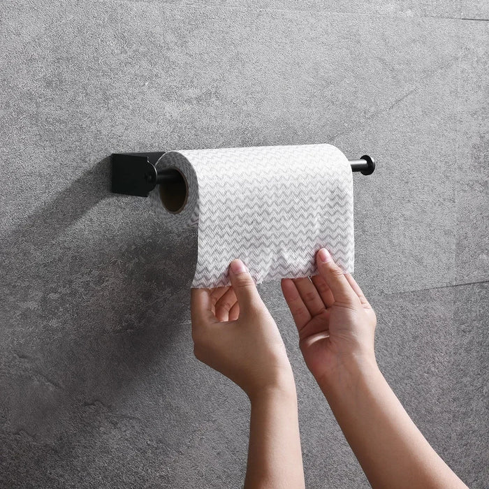 Self-Adhesive Punch-Free Toilet & Towel Roll Holder, Stainless Steel Wall Mount