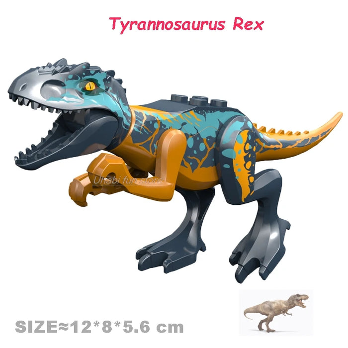 Jurassic Dinosaur Building Set — Triceratops, Velociraptor, T‑Rex, Indominus (Age 6+)