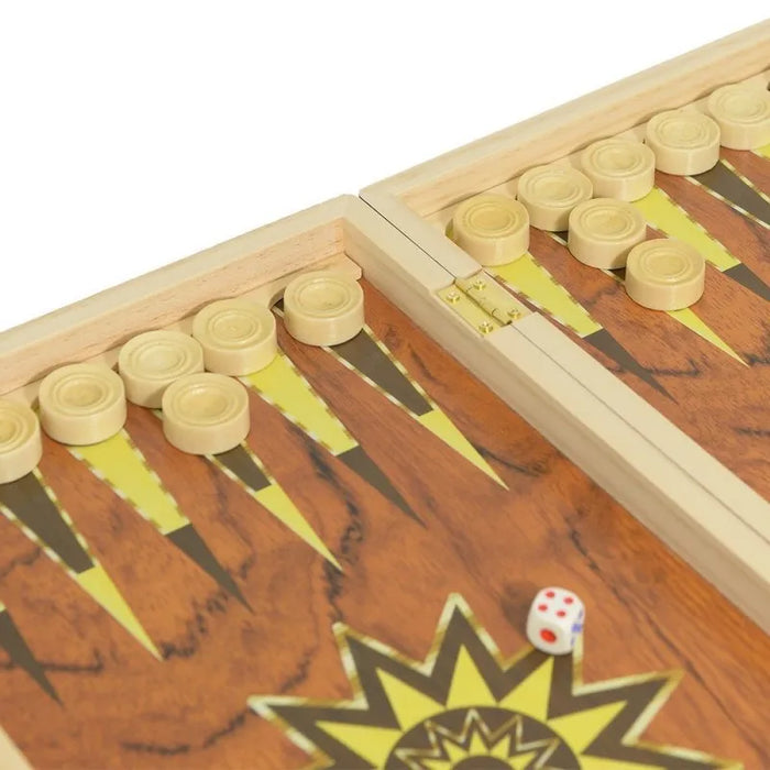 Folding Wooden Board Game — Chess, Checkers & Backgammon (29/39/49 cm)