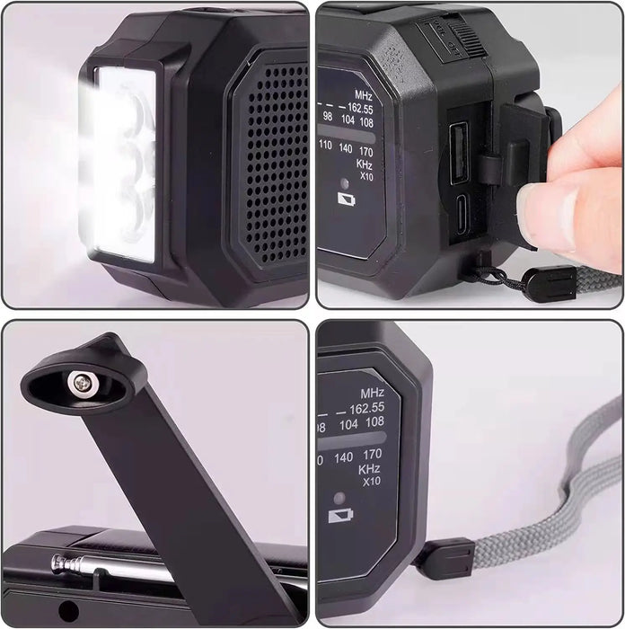 Portable Emergency Dynamo Radio with Crank, Torch & USB Phone Charger