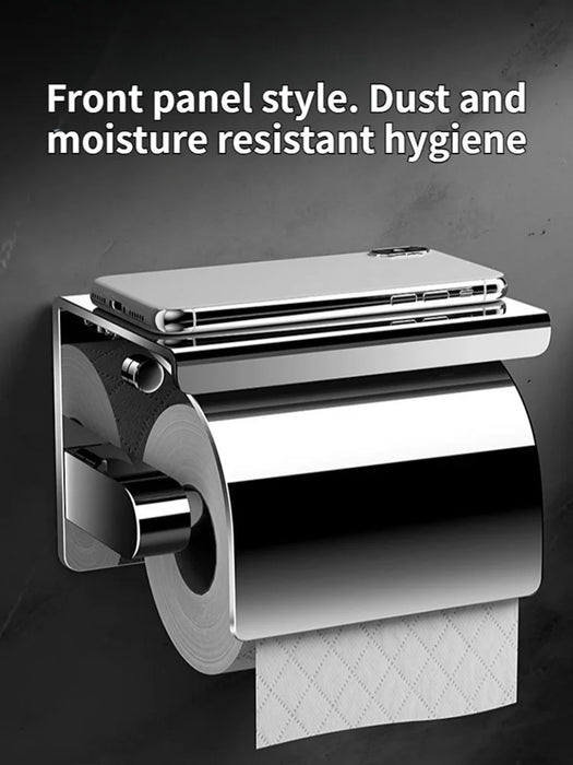 Stainless Steel Wall-Mounted Paper Towel & Toilet Roll Holder