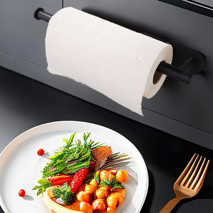 Stainless Steel Paper Towel Holder – Adhesive or Screw-Fix Wall & Cabinet Mount