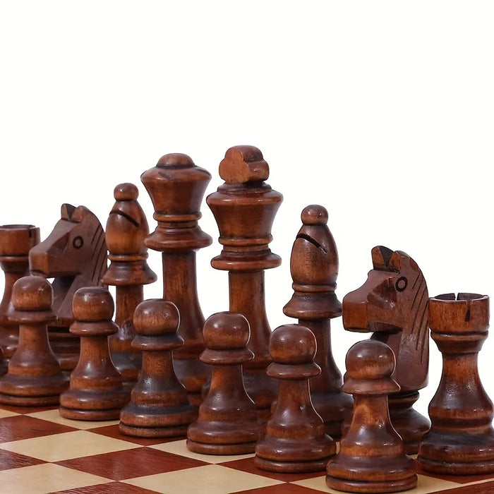 32-Piece Wooden Chess Set with Leather Board — King 110mm (Model 4in)