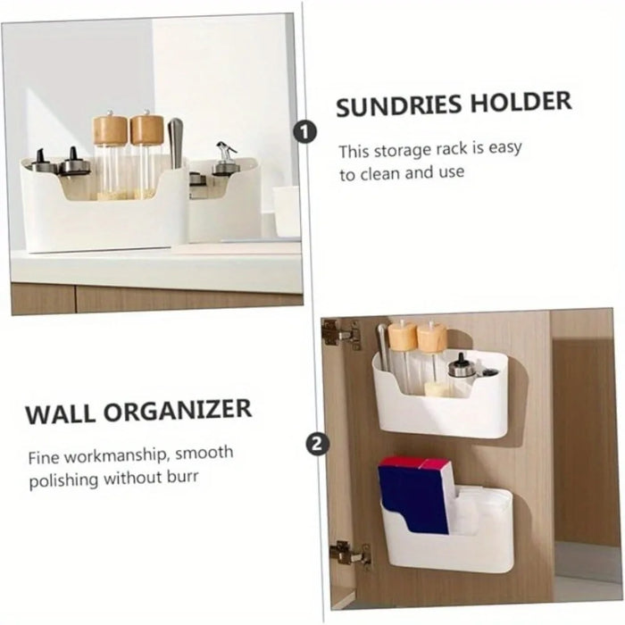 Punch-Free Wall-Mounted Plastic Storage Bin – Single Cabinet Door Organiser (S or L)