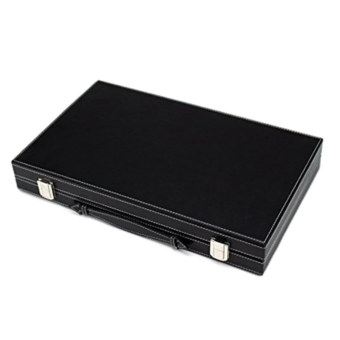 Classic Backgammon & Chess Set in Folding PU Leather Case – Portable Travel Game