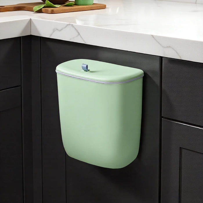 12L Hanging Kitchen & Bathroom Bin with Lid — Door or Wall Mount