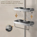 Punch-Free Shower Caddy (Single or Double) — Space Aluminium Shelf with Optional Towel Rail