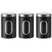 3‑Pack Stainless Steel Food Storage Jars with Viewing Window — Kitchen Sealed Jars