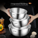 304 Stainless Steel Mixing Bowl (16–30cm) — LFGB Certified with Measuring Scale