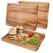 Beech & Walnut Wooden Cutting Board — Rectangle Chopping Block for Cheese & Meat