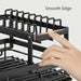 2-Tier Dish Drainer Rack with Drip Tray and Swivel Drain Spout, Utensil & Cup Holders