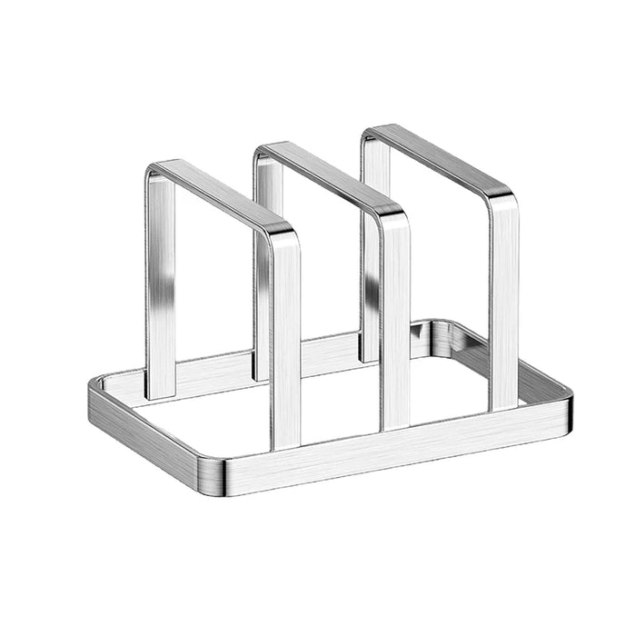 Stainless Steel Cutting Board & Pot Lid Organiser — Space-Saving Countertop Rack