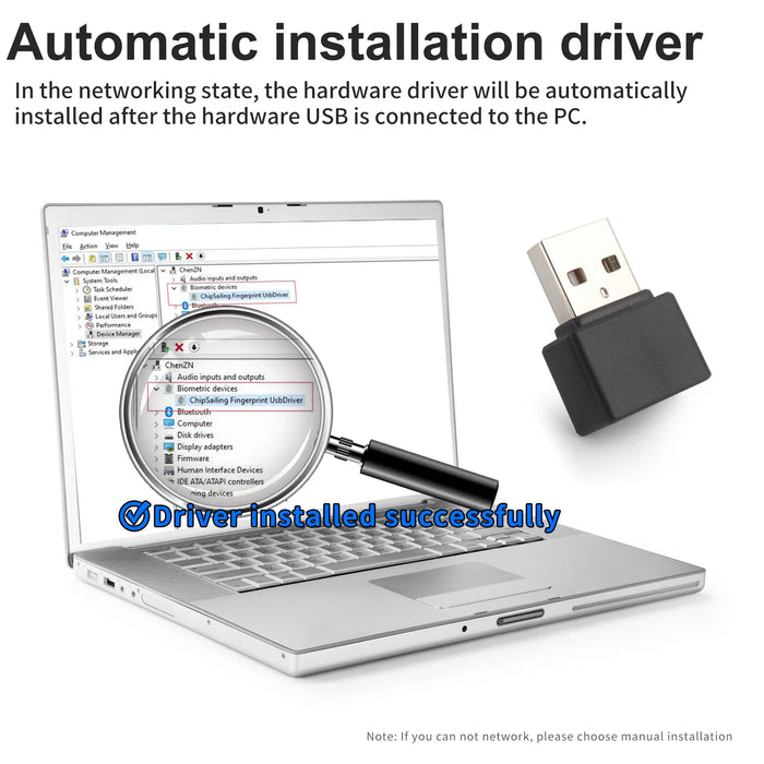 Mini USB Metal Fingerprint Reader for Windows Hello (FP200/WA27)