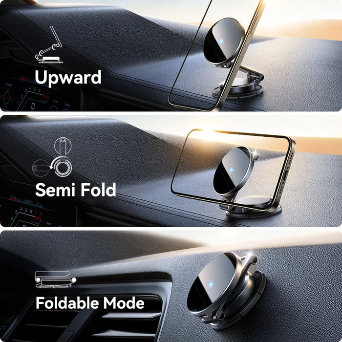 Joyroom JR-ZS408 Magnetic Car Mount — 15W Wireless Charger, N55 Magnets, 360° Rotation