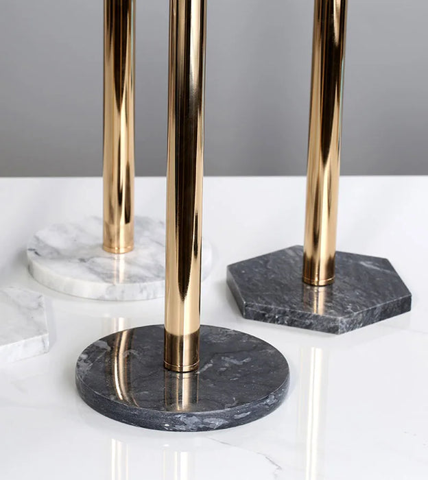 Marble Desktop Tissue Rack – Metal Paper Holder & Storage Shelf