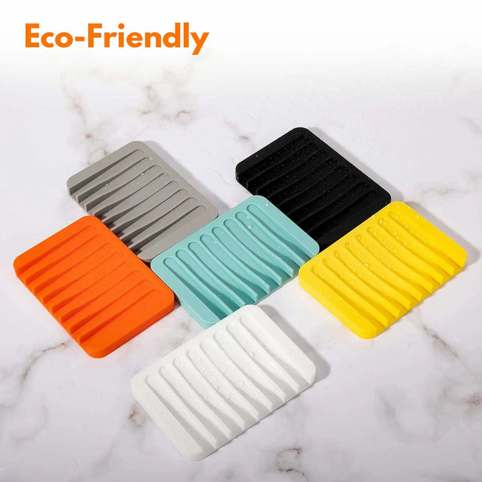 Single-Pack Silicone Self-Draining Soap Dish – Non-Slip Countertop Holder, 11.5×8×1 cm