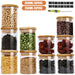 10-piece Glass Storage Jar Set – 5 x 250ml & 5 x 350ml with Wood Lids