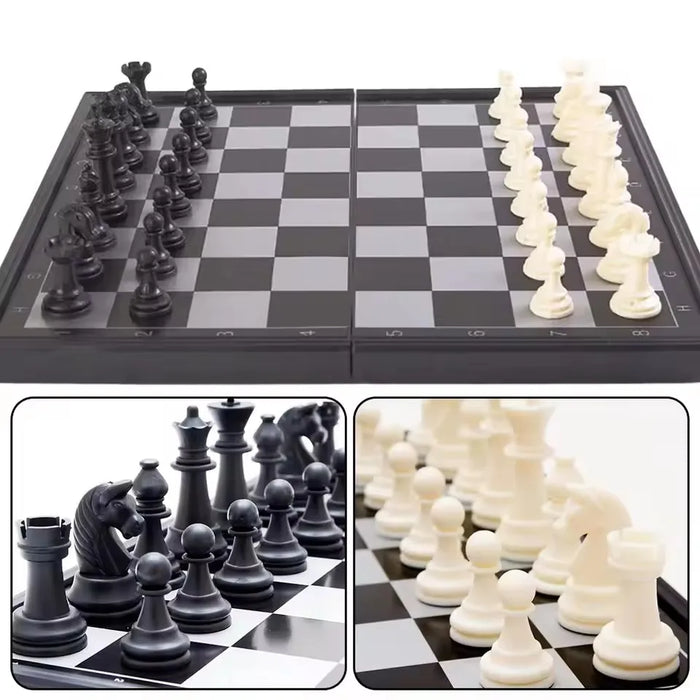 3-in-1 Magnetic Travel Board — Chess, Checkers & Backgammon (25/32/36 cm)