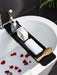 Extendable Bath Tray — Adjustable Bathtub Shelf, Towel & Book Holder (White or Black)