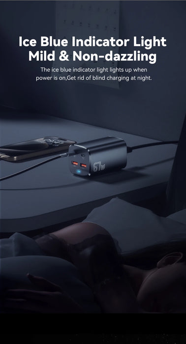 67W GaN USB‑C Desktop Charger — PD/QC Fast Charging, 2C+2A Ports for MacBook, Samsung, iPhone 15