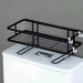 Non-Perforated Single-Tier Bathroom Storage Rack — Compact Toilet Shelf (White/Black)