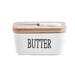 Ceramic Butter Dish with Bamboo Lid & Knife — Square Sealed Butter Box (350/500/650ml)