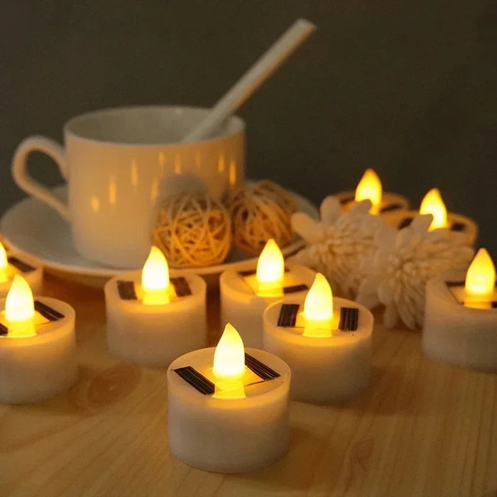 Solar LED Flameless Candle — Waterproof Outdoor Night Light for Parties