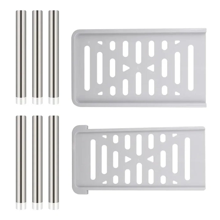 Expandable Cupboard Shelf 36–69cm – Kitchen Cabinet Organiser, White