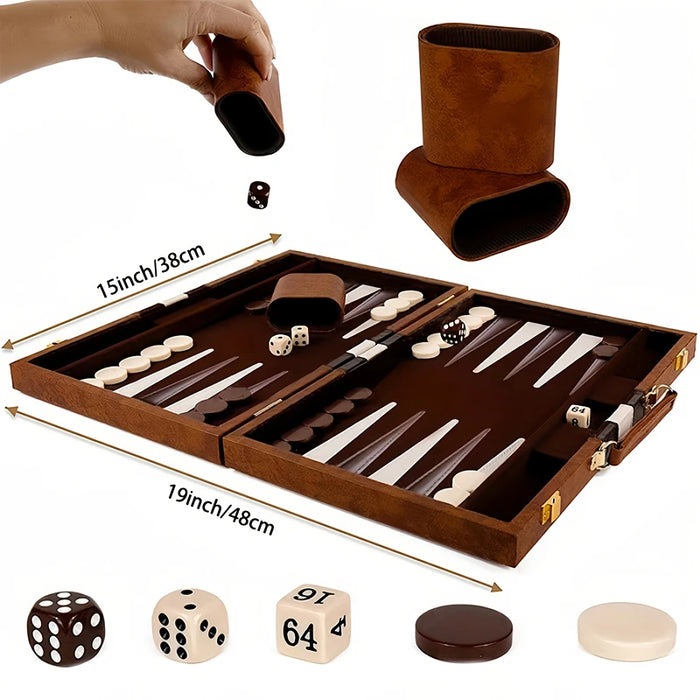 Folding 38cm (15in) Chess & Checkers Board – Standard Portable Version