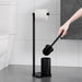 Foldable Floor-Standing Toilet Roll Holder with Reinforced Base, Standalone Dispenser