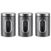 3‑Pack Stainless Steel Food Storage Jars with Viewing Window — Kitchen Sealed Jars