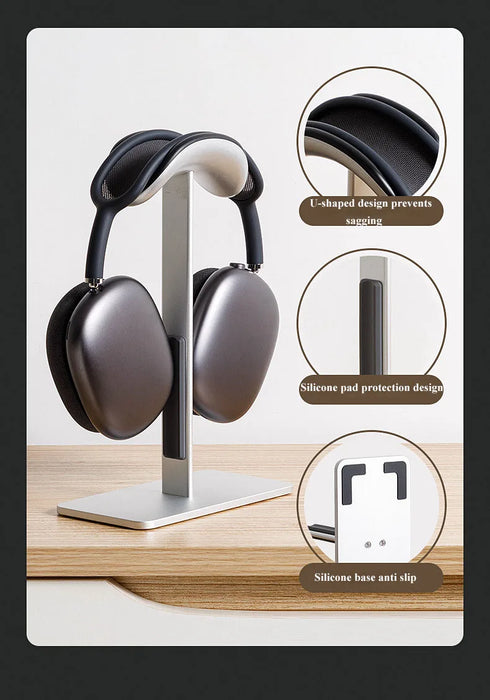 Aluminium Headphone Stand for AirPods Max — Detachable, Auto‑sleep, Anti‑slip Pad