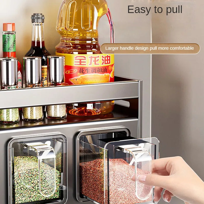 No-drill Wall-mounted Metal Spice Rack — Rust-resistant Kitchen Organizer