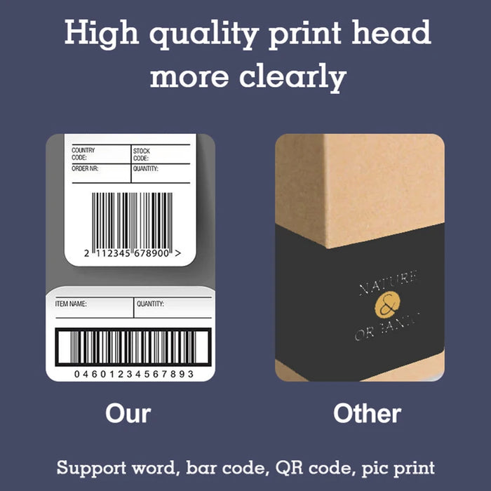 Portable 80mm Thermal Label & Receipt Printer — USB, Wi‑Fi & Bluetooth (iOS/Android/Windows)