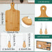 Bamboo Charcuterie Board Set - Wooden Cheese Serving Tray with Cutlery