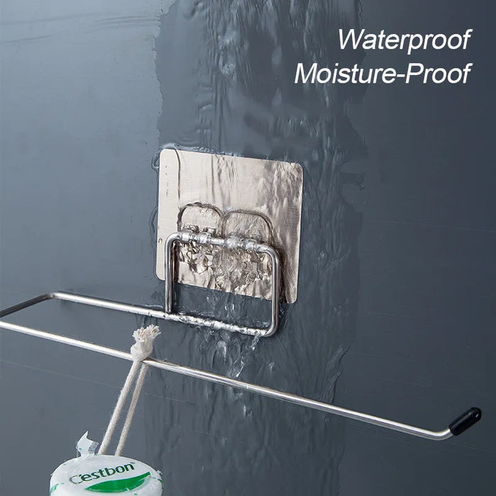 Drill-Free Stainless Steel Wall-Mounted Paper Towel & Toilet Roll Holder