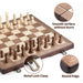 Magnetic Wooden Chess Set 39.37cm (15.5in) Folding Travel Board with 2 Extra Queens