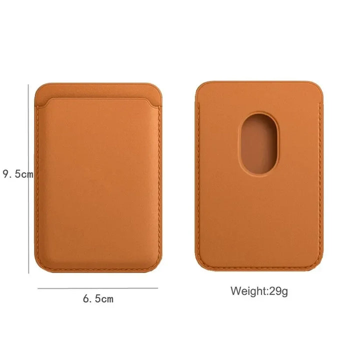 Magnetic Leather Wallet Card Holder — MagSafe Stand for iPhone 11–15