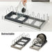 Expandable Stainless-Steel Pot & Pan Organizer Rack with 7 Dividers